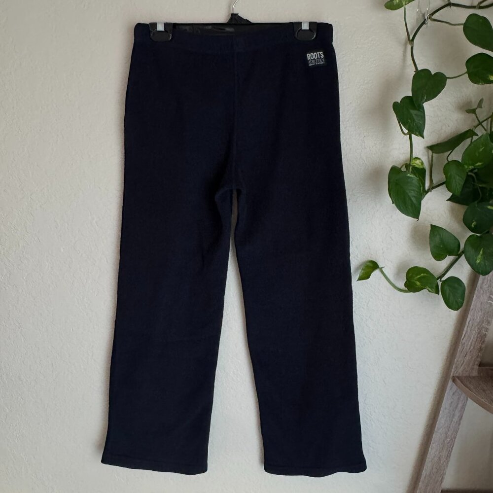 Roots Vintage Athletics Kids Black Fleece Pants Size 12 Made in Canada
